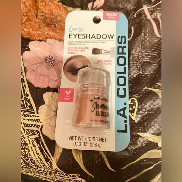 🎉L.A.COLORS Loose Eyeshadow Shimmering Pink CBES403 Lollipop 0.10OZ.💥 - Picture 3 of 8